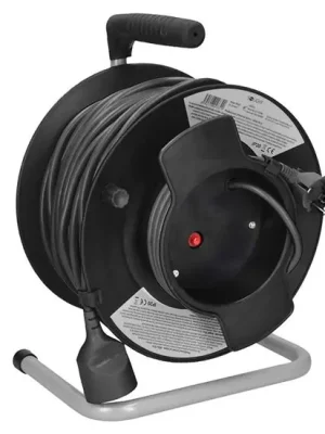 Výprodej Solight PB12 prodlužovací kabel buben 50m, 1x zásuvka, černý