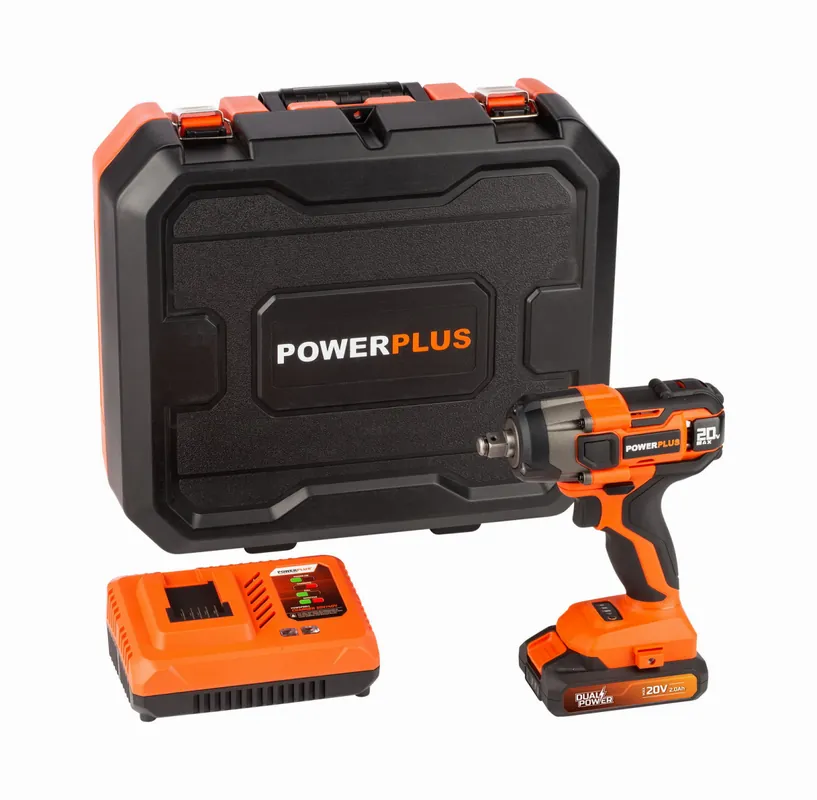 Cenová Bomba PowerPlus POWDP20160 Aku rázový utahovák 1/2", 20V/2,0Ah SET