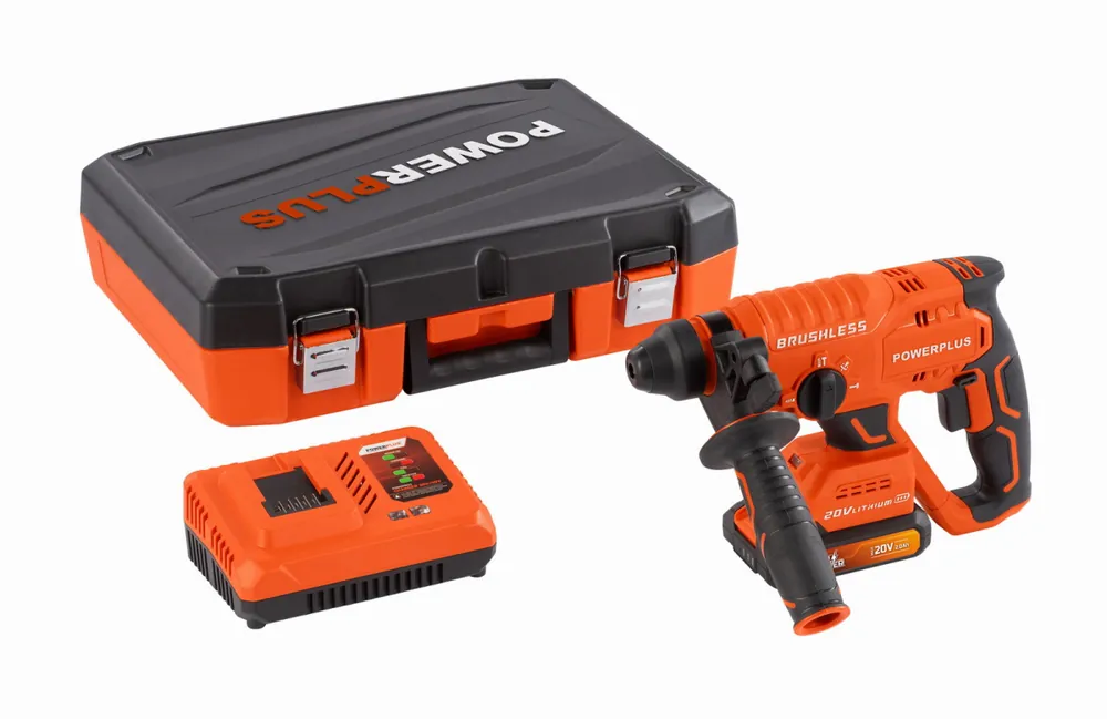 Přímo Od Výrobce PowerPlus POWDP15640 Aku kombinované kladivo 20V/2,0Ah bezuhlíkové SET