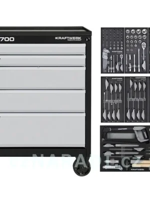 AKCE KW Dílenský vozík LT700 5 zásuvek + nářadí 7 moduly 151ks COMPLETO EVA Basic Line Odeslání Ihned