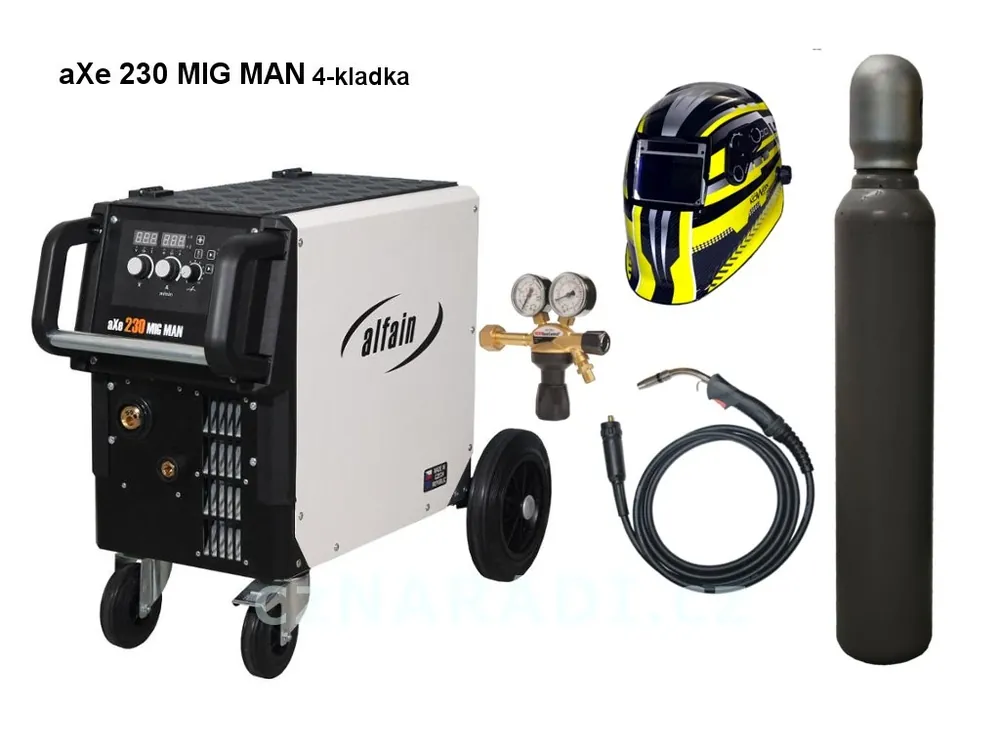 aXe 230 MIG MAN + hořák + ventil + kukla + lahev SET TOP Autentický