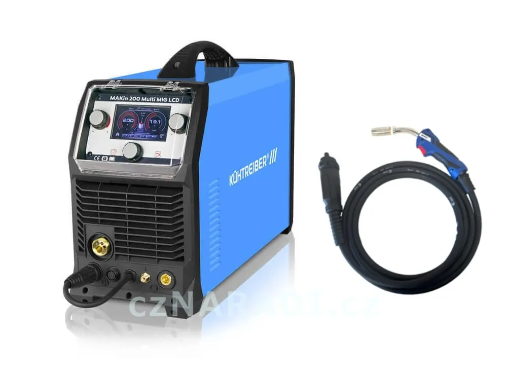 Tovární Cena MAKin 200 Multi MIG LCD (400V) + zem + hořák