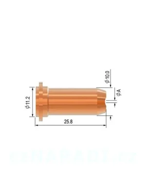 Dýza dlouhá 0,9mm 30/40A pro hořák PT-60 Tovární Cena